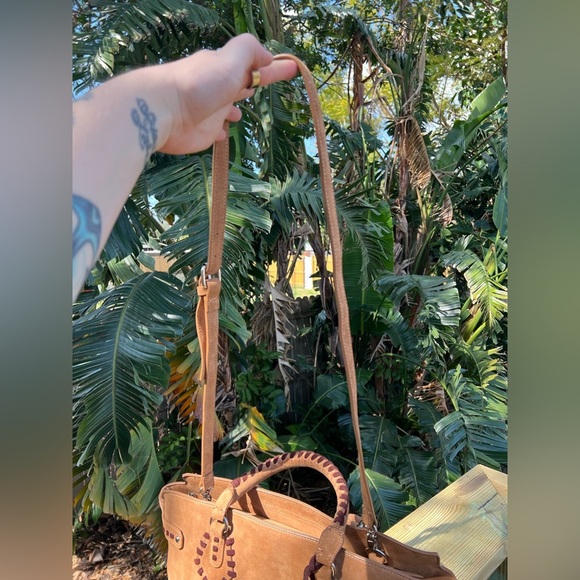 Ashro Western Boho Suede Satchel Bag – 17x10” Shoulder & Crossbody Purse - Picture 8 of 15